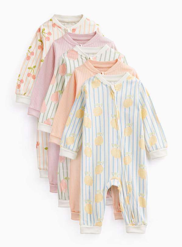 Fruit Print Sleepsuits 5 Pack 18-24 months